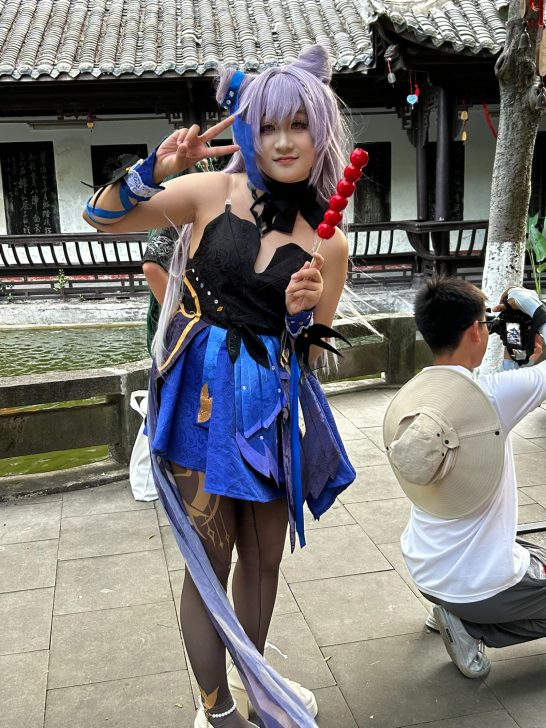 Chinese Goth saluting